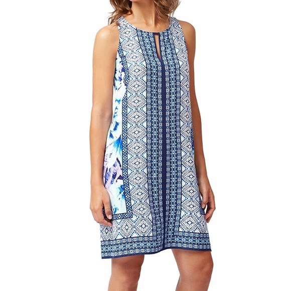 Tommy Bahama Dresses & Skirts - Tommy Bahama Blue Aqua Petals Floral Print Short Dress